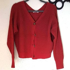 ❄️Moon & Madison Knitted Cardigan (L) Rust Color